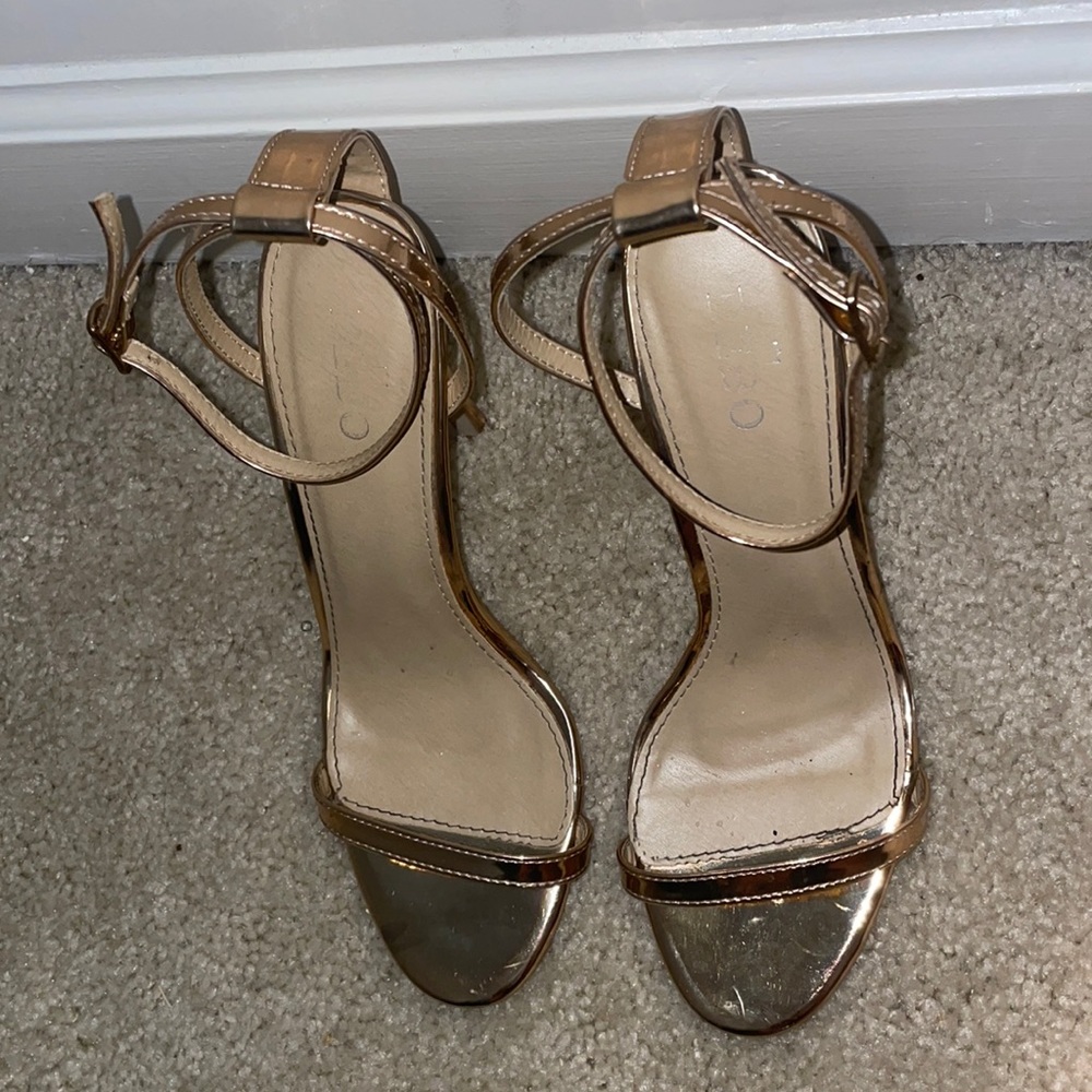 Rose gold barely there heels